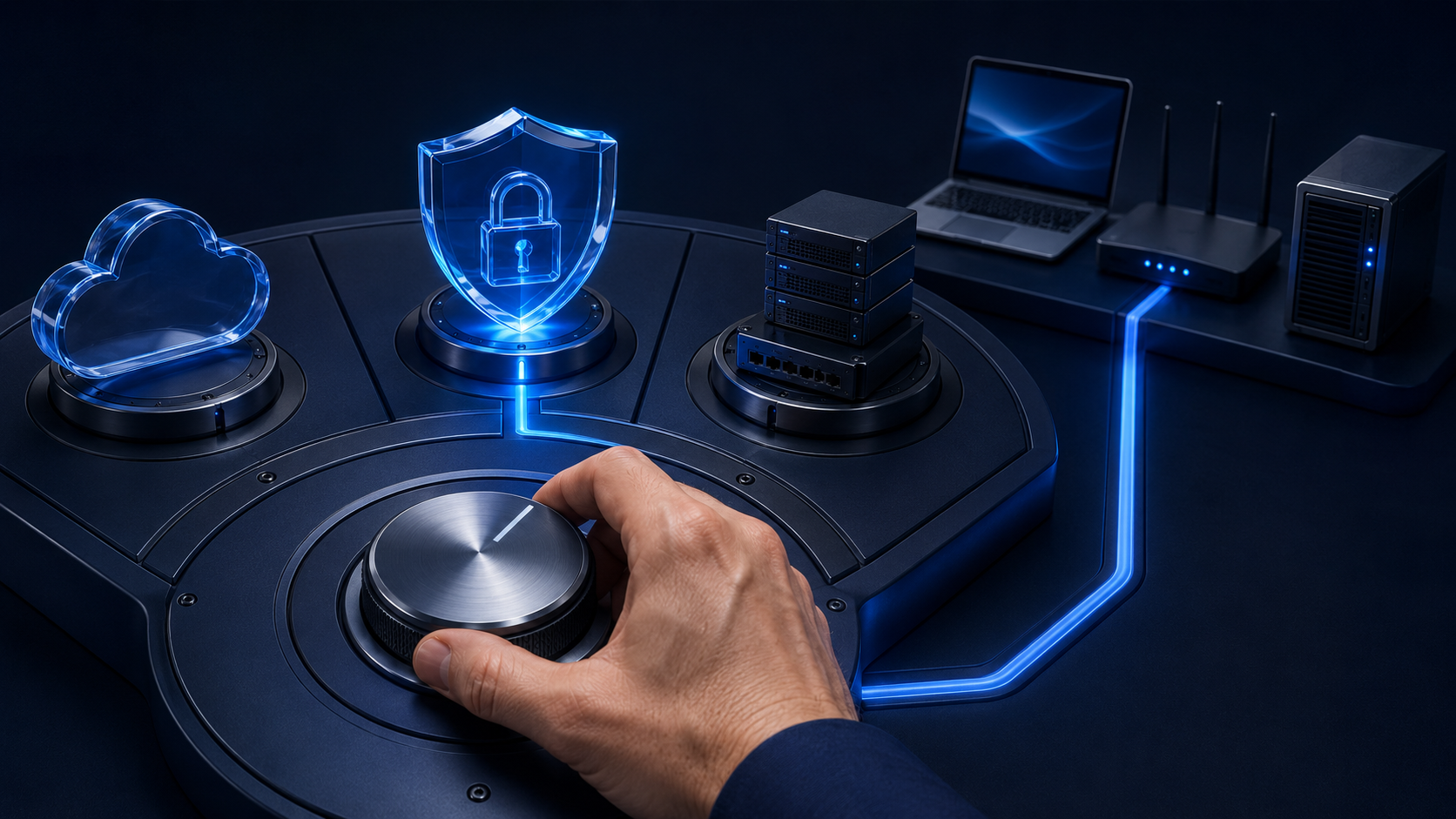 Managed IT services with cloud solutions, cybersecurity protection and secure network infrastructure for businesses
