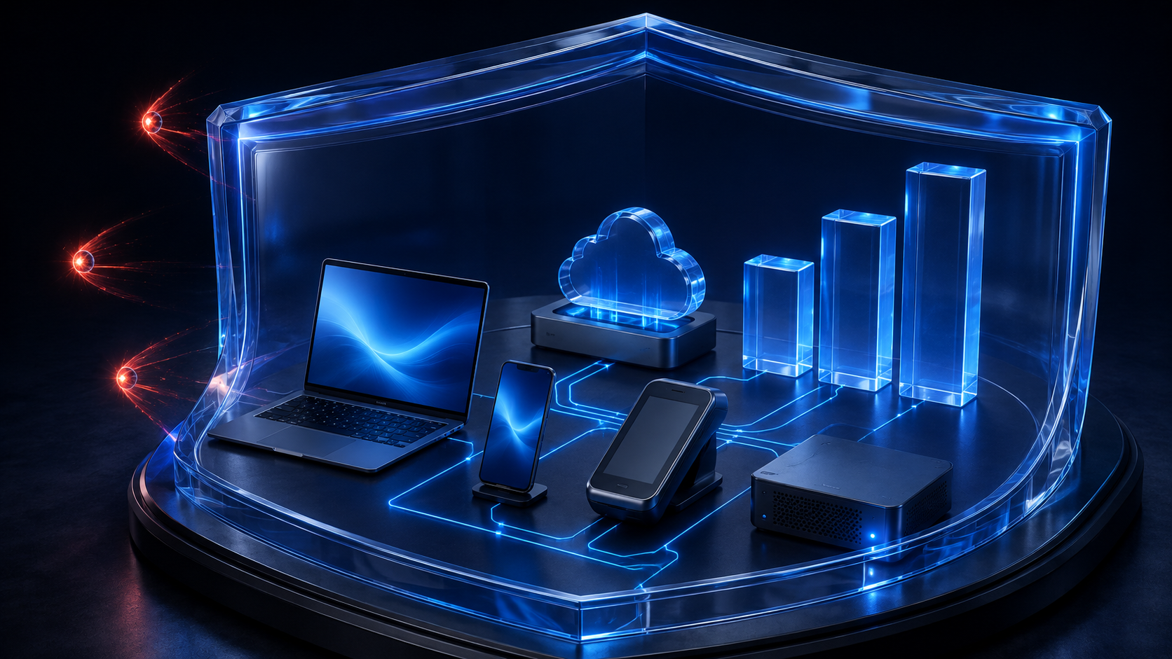 Cybersecurity protection for business devices, cloud services and IT infrastructure against online threats
