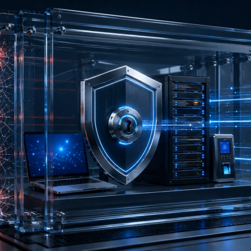 Cybersecurity and network security protecting business servers, devices and data from cyber threats