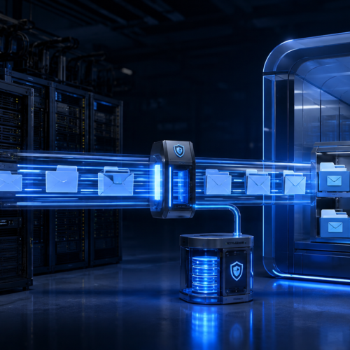 Secure business email infrastructure with cloud email protection, server security and encrypted communication