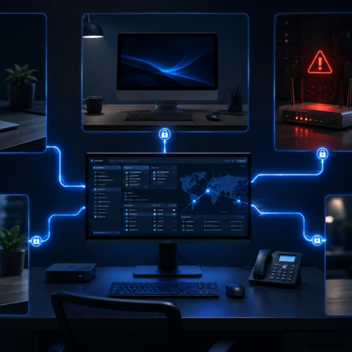 Remote IT support and device management for business computers, mobile devices and secure network infrastructure