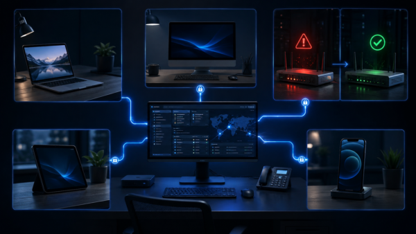 Remote IT support and device management for business computers, mobile devices and secure network infrastructure