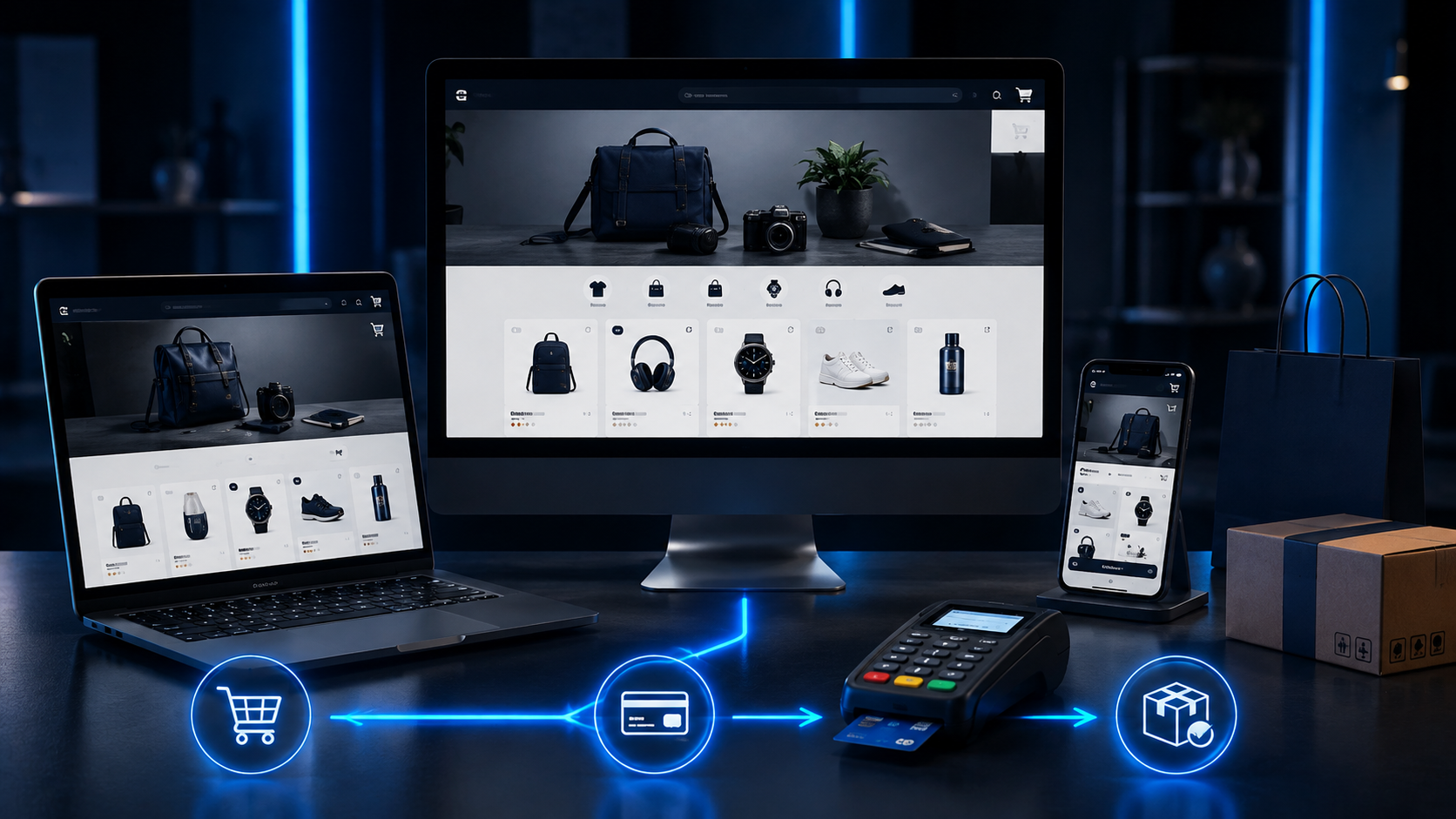 E-commerce website development with responsive online store, secure payments and order management for businesses